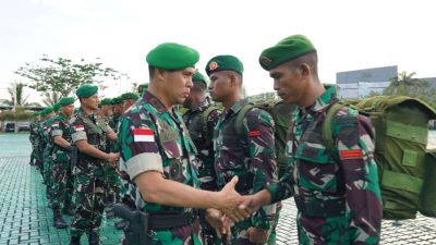 Apresiasi Pengabdian Prajurit, Pangdam XII/Tpr Pimpin Upacara Penyambutan Satgas Pasca Bencana Yonzipur 6/SD