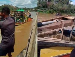 Tak Jera! Puluhan Ponton Jek Kuasai Sungai di Desa Penjawaan