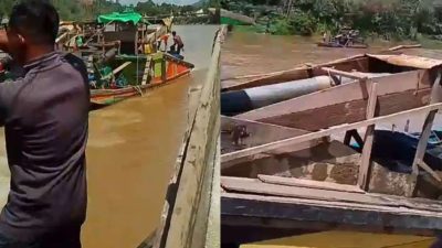 Tak Jera! Puluhan Ponton Jek Kuasai Sungai di Desa Penjawaan