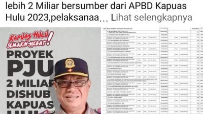 Dugaan Kejanggalan PJU APBD Kapuas Hulu Memanas, Netizen Bongkar Data Anggaran, Aparat Diminta Bertindak
