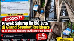 Proyek Saluran Rp198 Juta di Grand Sepakat Residence CV. IRZA LI FARDHA Disorot, H-12 Deadline Masih Dipenuhi Lumpur dan Sampah