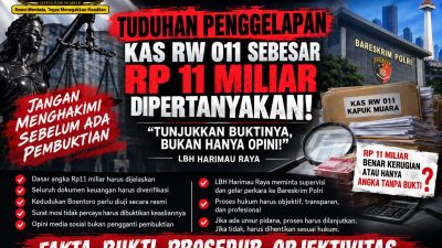 LBH Harimau Raya Adukan Kasus RW 011 ke Bareskrim, Minta Gelar Perkara dan Supervisi Penyidikan
