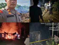 Diduga Korsleting Listrik,Satu Unit Rumah Warga Di Monteradok Terbakar