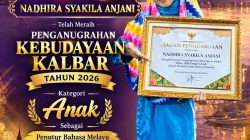 Nadhira Shakila Anjani Raih Penganugerahan Kebudayaan Kalbar 2026, Jadi Kebanggaan Pelestarian Bahasa Melayu Pontianak